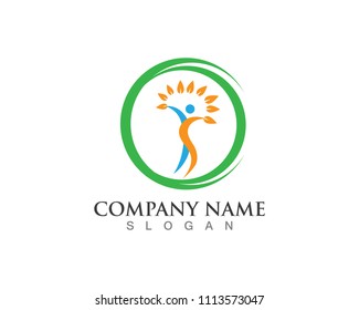 Health success people care logo and symbols template
