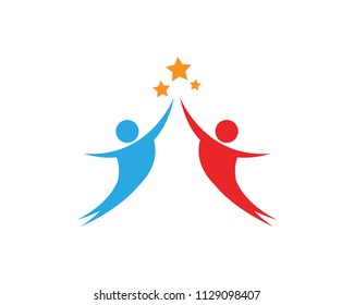 Health success people care logo and symbols template

