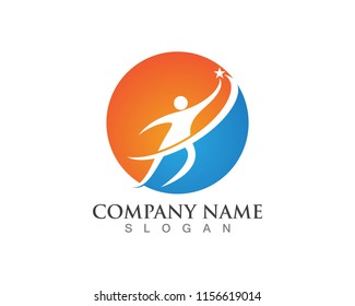 Health success people care logo and symbols template