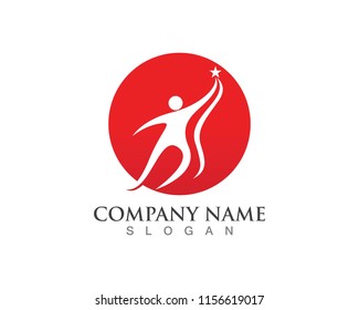 Health success people care logo and symbols template