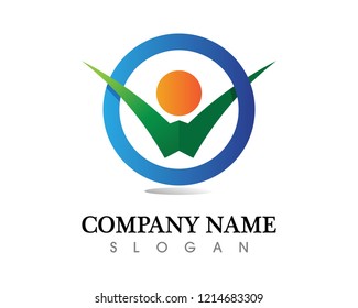 Health success people care logo and symbols template
