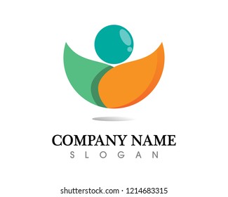 Health success people care logo and symbols template
