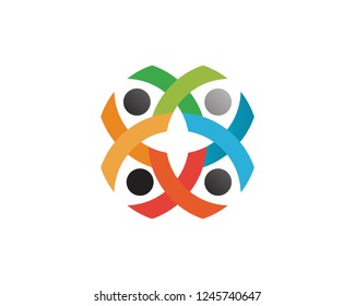 Health success people care logo and symbols template
