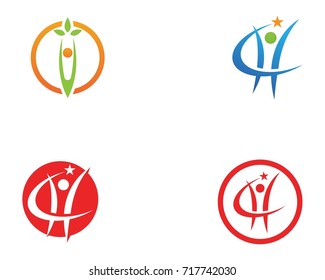 Health success people care logo and symbols template

