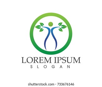 Health success people care logo and symbols template
