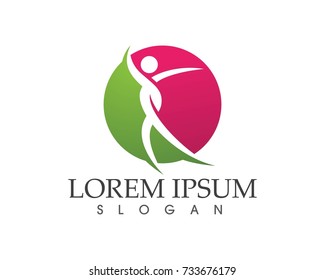 Health success people care logo and symbols template
