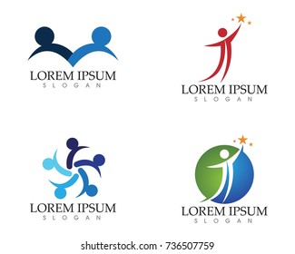 Health success people care logo and symbols template
