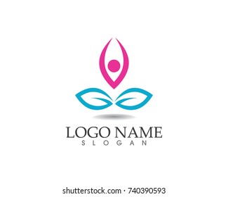Health success people care logo and symbols template

