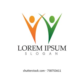 Health success people care logo and symbols template
