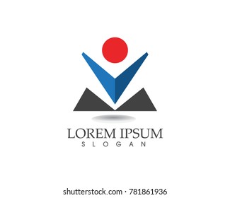 Health success people care logo and symbols template
