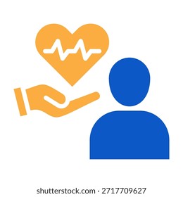 Icono de Asistencia de la salud Ilustración vectorial de diseño de color sólido