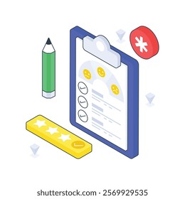 Health Survey isometric Colored illustration. EPS File stock illustration