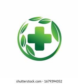 health symbol and leaf concept
