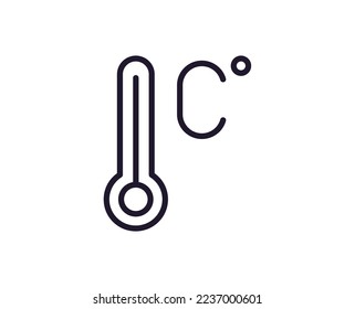Health symbol. Vector sign for web sites, adverts, UI, internet shops and stores. Editable stroke. Vector line icon of thermometer 