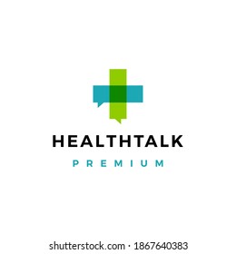 health talk chat bubble logo vector icon illustration