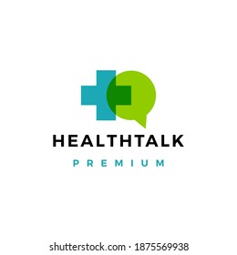 health talk chat bubble logo vector icon illustration