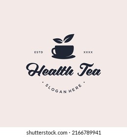 Health tea logo design vector illustration