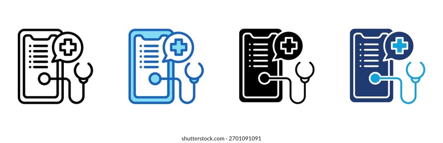 Health Tech Symbol Multi Style Vektorgrafik