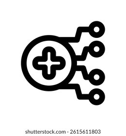 health tech line icon. Clean and minimalist vector icon for websites, mobile apps, presentations, and logos. Fully scalable and customizable for any project.