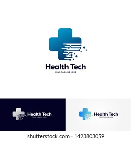 health tech logo designs template, healthcare logo designs