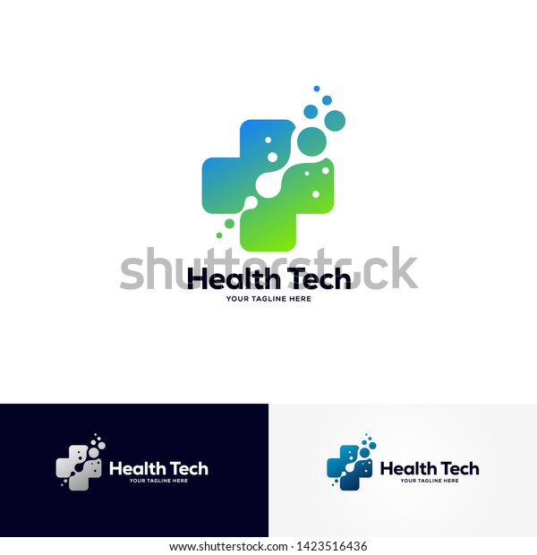 Health Tech Logo Designs Template, Healthcare Logo Designs