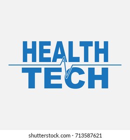 Health Technology (HealthTech) - text with heart beat sign