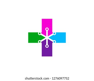 Health technology logo template