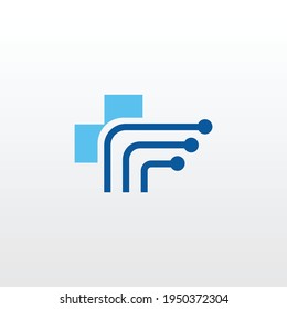 health technology Logo vector design. a unique, exclusive, elegant, professional, clean, simple, modern logo. It would be perfect for your company
