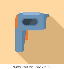 Vector plano del icono del escáner de temperatura de mantenimiento. Escáner láser. Comprobación de temperatura de la salud