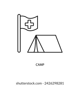 health tent concept line icon. Simple element illustration. health tent concept outline symbol design.