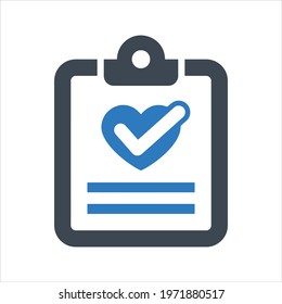 Health test report icon, vector and glyph