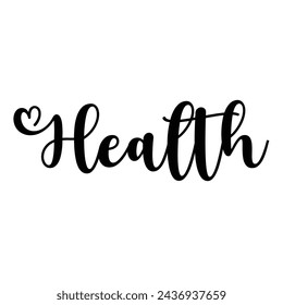 health text on white background.