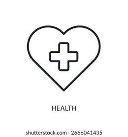 Iconos de vector de línea delgada de salud.