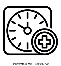 Health time icon. Outline health time vector icon for web design isolated on white background