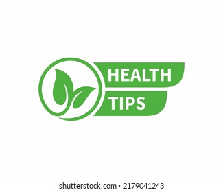 Health tips, badge, icon. Flat vector illustration on white background
