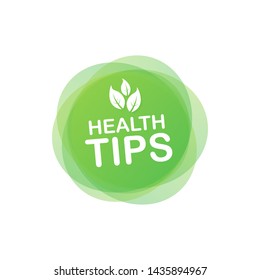 Health tips, badge, icon on white background. Vector stock illustration.