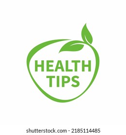 Health tips, badge, icon on white background. Vector stock illustration.	