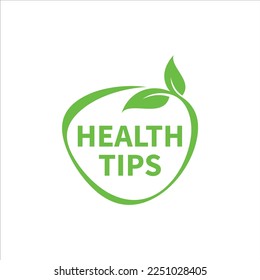 Health tips, badge, icon on white background. Vector stock illustration.