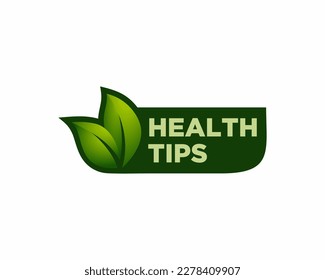 Health tips, badge, icon on white background. Vector stock illustration.