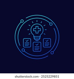 Icono de consejos de salud, diseño lineal