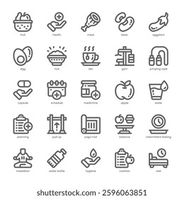 Health Tips Icon pack for your website, mobile, presentation, and logo design. Health Tips Icon outline design. Vector graphics illustration and editable stroke.