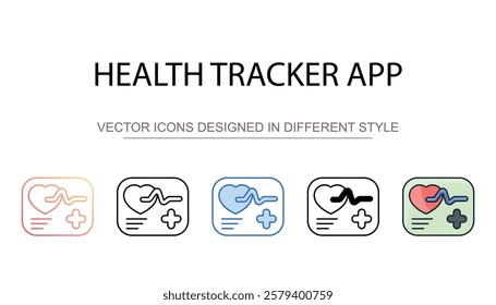 Health Tracker App icon design with white background stock illustration