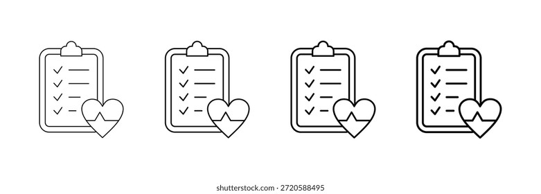 Conjunto de Vectores de iconos de seguimiento de salud en diferentes estilos de línea de trazo