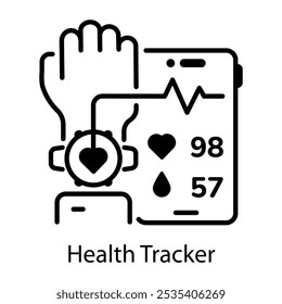 Health tracker line style icon 