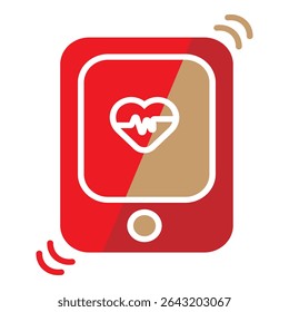 Health tracker mobile icon showing a smartphone interface used to monitor fitness and wellness data.