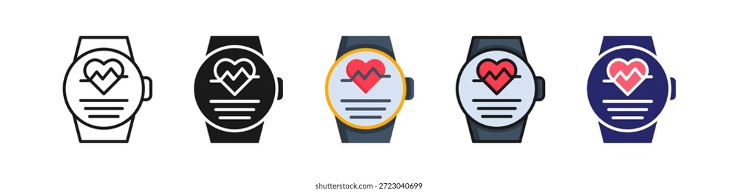 Health Tracker Multiple Style Icon Set Collection..