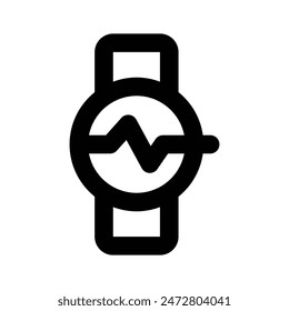 Health tracker smart watch isolated on white background, vector illustration
