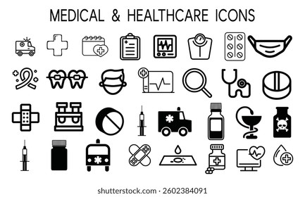 Health Tracking Icon Set vector 