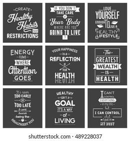 Health. Typography quotes.