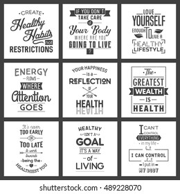 Health. Typography quotes.